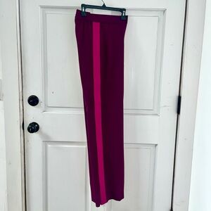 Theory Good Wool Snap Pant - size small - Burgundy and Pink